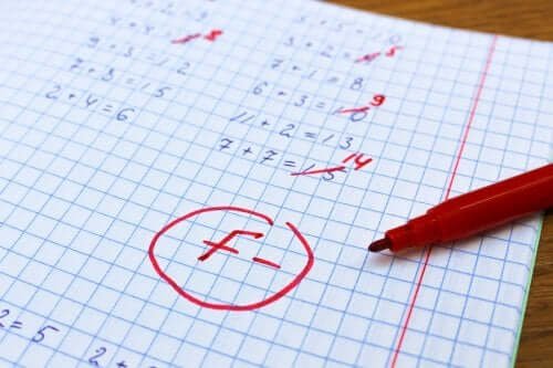 Les mauvaises notes à l'école
